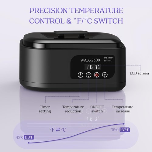 Paraffin Wax Machine for Hands and Feet–Paraffin Wax Warmer with Auto-Timer and Keep Warm Mode, Paraffin Wax Bath Moisturizing Kit for Arthritis, Skin Hydration, Relax Muscles-Black