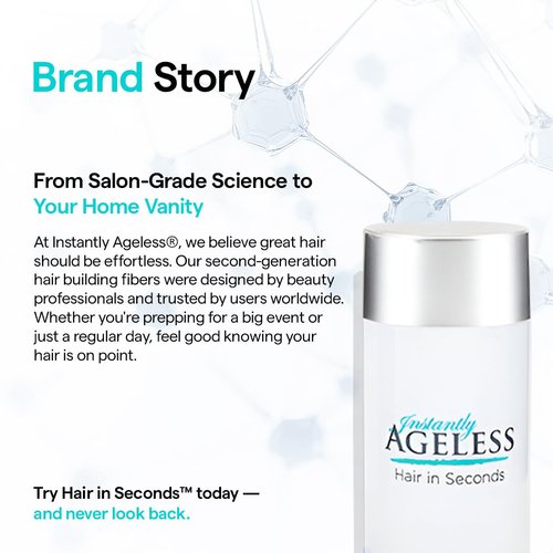 Instantly Ageless® Hair in Seconds™ Hair Building Fibers – Hair Thickening Fibers for Thinning Hair & Hair Loss for Fuller-Look - 0.83 oz (23g) - Light Brown