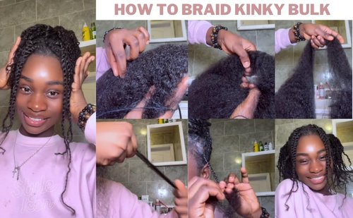Style Icon 1 Bundle Afro Kinkys Bulk Human Hair (14", Natural Black) - Afro Twist Braids - Curly Extensions - Dreadlocks - Loc Braiding Hair