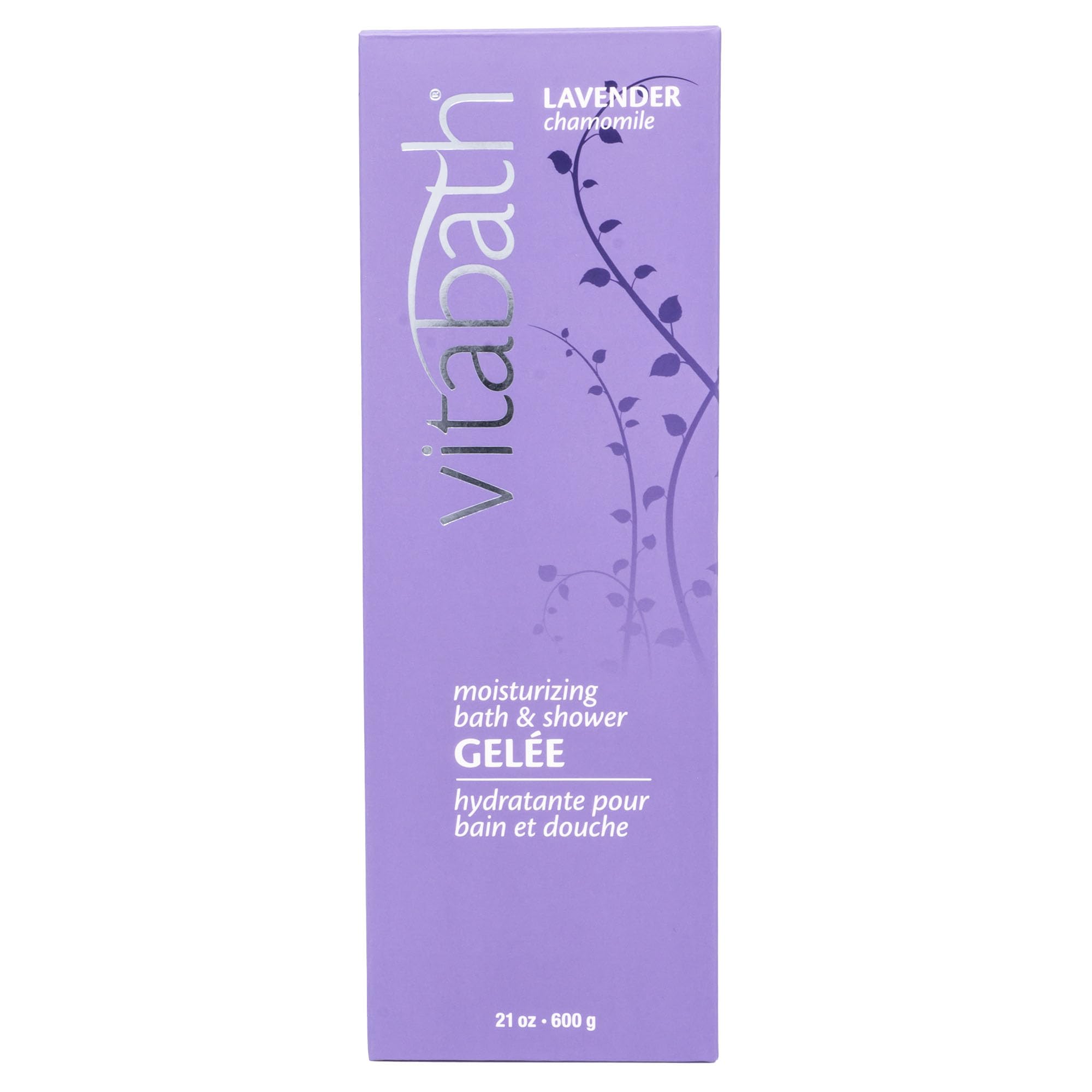 Vitabath Lavender Chamomile Moisturizing Bath & Shower Gel Wash Calming & Hydrating Botanical Skin-Softening Skincare, Body Cleanser & Foaming Gelee - 21 oz
