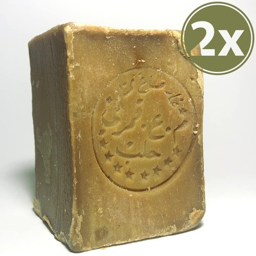 Aleppo Soap - 2 Pack - 8 oz each - comes with Cotton Pack -%20 Laurel Oil,%80 Virgin Olive Oil, Natural & Handmade from Origin
