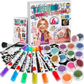 Kids Temporary Tattoo Kit with Glitter & Stencils - Fun Body Art Set for Ages 8-12