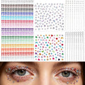 Rainbow Self-Adhesive Face Gems Set - 5 Sheets for Festival & Party Makeup