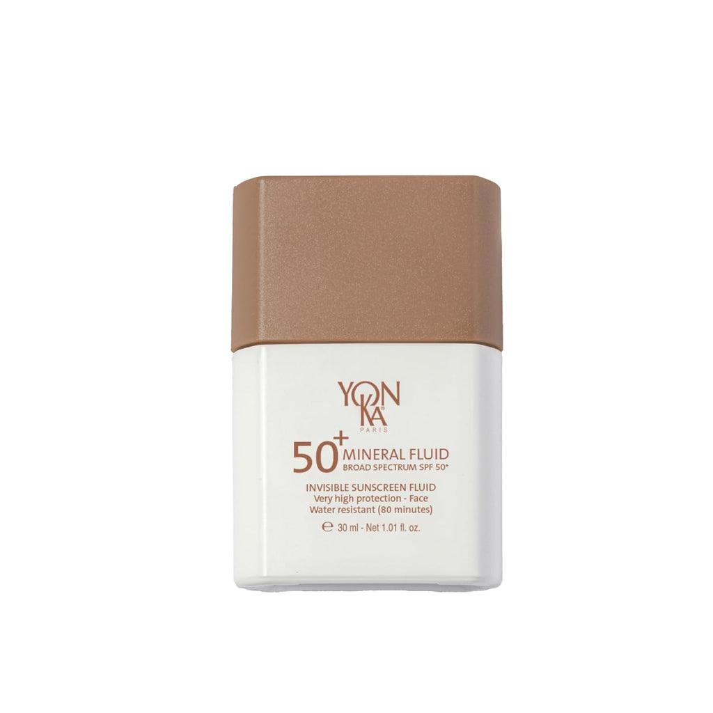 YONKA PARIS SPF 50 Mineral Fluid - Weightless Sheer Sunscreen with No White Cast | Fragrance-Free, Water-Resistant Daily Protection