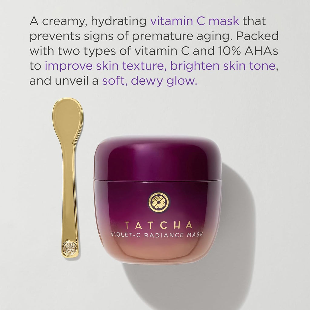 TATCHA Violet-C Radiance Mask - Creamy Firming Treatment with Vitamin C for Glowing Skin | 50 ml / 1.7 oz