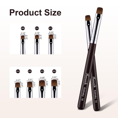 KEMEISI Nail Brush for French Tip, Clean Up Brush for Gel Polish Dual-Use Brush with Wooden Handle for Acrylic/Polygel/Builder Gel #16