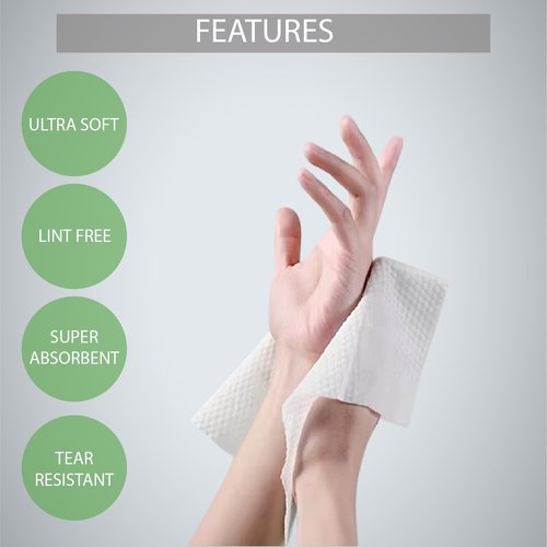 Fibertowels XL Disposable Face Towels 10” x 12” Eucalyptus Fiber Face Towelettes, Ultra Soft Facial Tissue Wipes for Women, Skin Friendly Dry Wipes Makeup Remover 50 Count (Pack of 1)