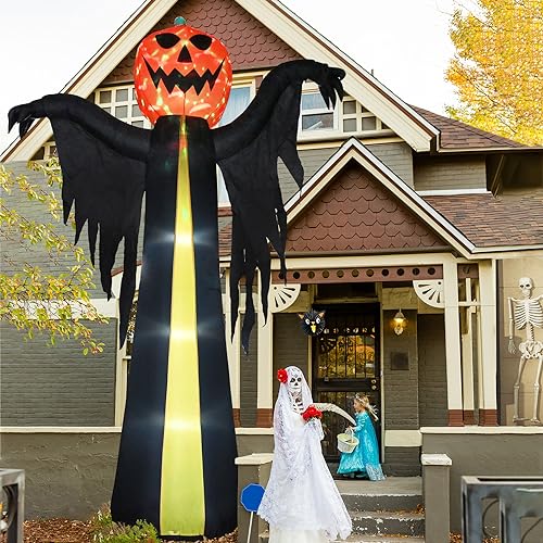 Giant 10.3Ft Halloween Inflatable Pumpkin Ghost with LED Lights & Scary Sound