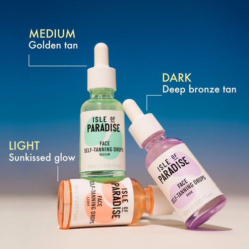 Isle of Paradise Mini Self-Tanning Face Drops - Natural Glow for Radiant Skin