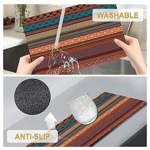 Faux Leather Placemat Set of 4 - Boho Heat Resistant Waterproof Non-Slip