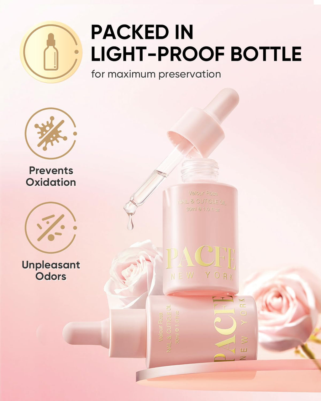 Velour Rosa Nail & Cuticle Oil - Natural Plant-Based Hydration with Jojoba & Vitamin E - 1.0 fl oz