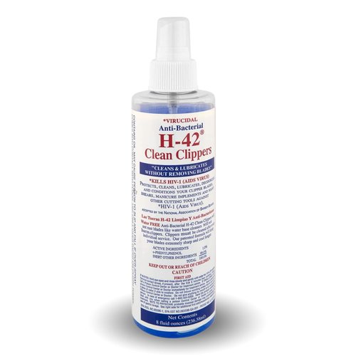 H-42 Clipper Blade Cleaner – Waterless Clipper Cleaner for Barbers, Anti-Rust Formula for Clippers and Trimmers, Cleans and Cools Blades, 8oz Spray Bottle (Pack of 1)