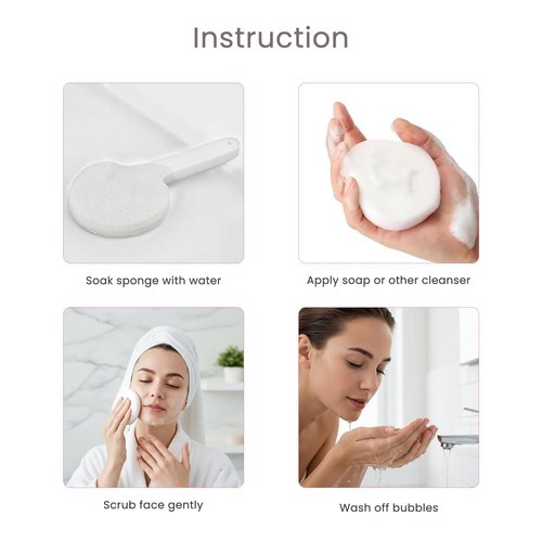 Akariyo 120 PCS-Compressed Facial Sponges,100% Natural Cellulose Face Sponge, Professional Cosmetic Spa Sponges for Daily Facial Cleansing,Exfoliating,Makeup Removal,Travel Skincare Essentials (White)