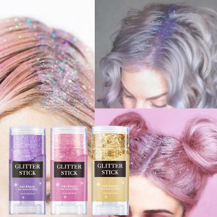 Blue Body Glitter Stick - Holographic Sequins Paint for Face & Body, Waterproof & Long-Lasting