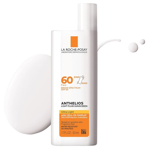 La Roche-Posay Anthelios SPF 60 Light Fluid Sunscreen - Lightweight, Oil-Free & Travel Size 1.7 Fl. Oz.