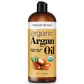 Natural Riches Organic Argan Oil - 16oz Deep Moisturizing Serum for Dry, Damaged Hair | Cold Pressed for Hair, Face & Body