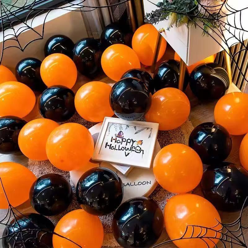 Black Orange Balloon Arch Kit - 134pcs Back to School Halloween Decoration