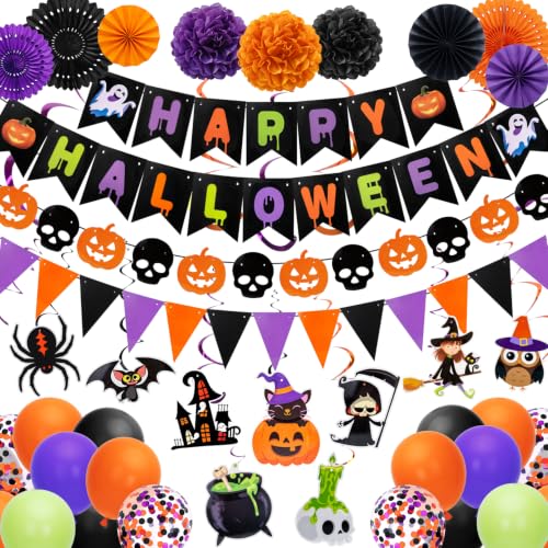 Halloween Party Decorations Set - 54 Pieces Indoor Festive Decor Kit