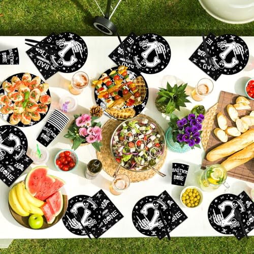 168Pc Rock & Roll Bad Two The Bone Birthday Party Supplies Set - For 24 Guests - Variation of This Listing
