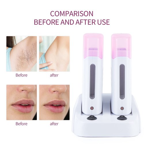 110V Roll On Wax Warmer for Hair Removal, Double Wax Roller Heater, Home Waxing Kit for Women and Men