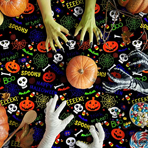 Halloween Plastic Tablecloth 54x108 Inch Pack of 3 - Orange, Green, Yellow