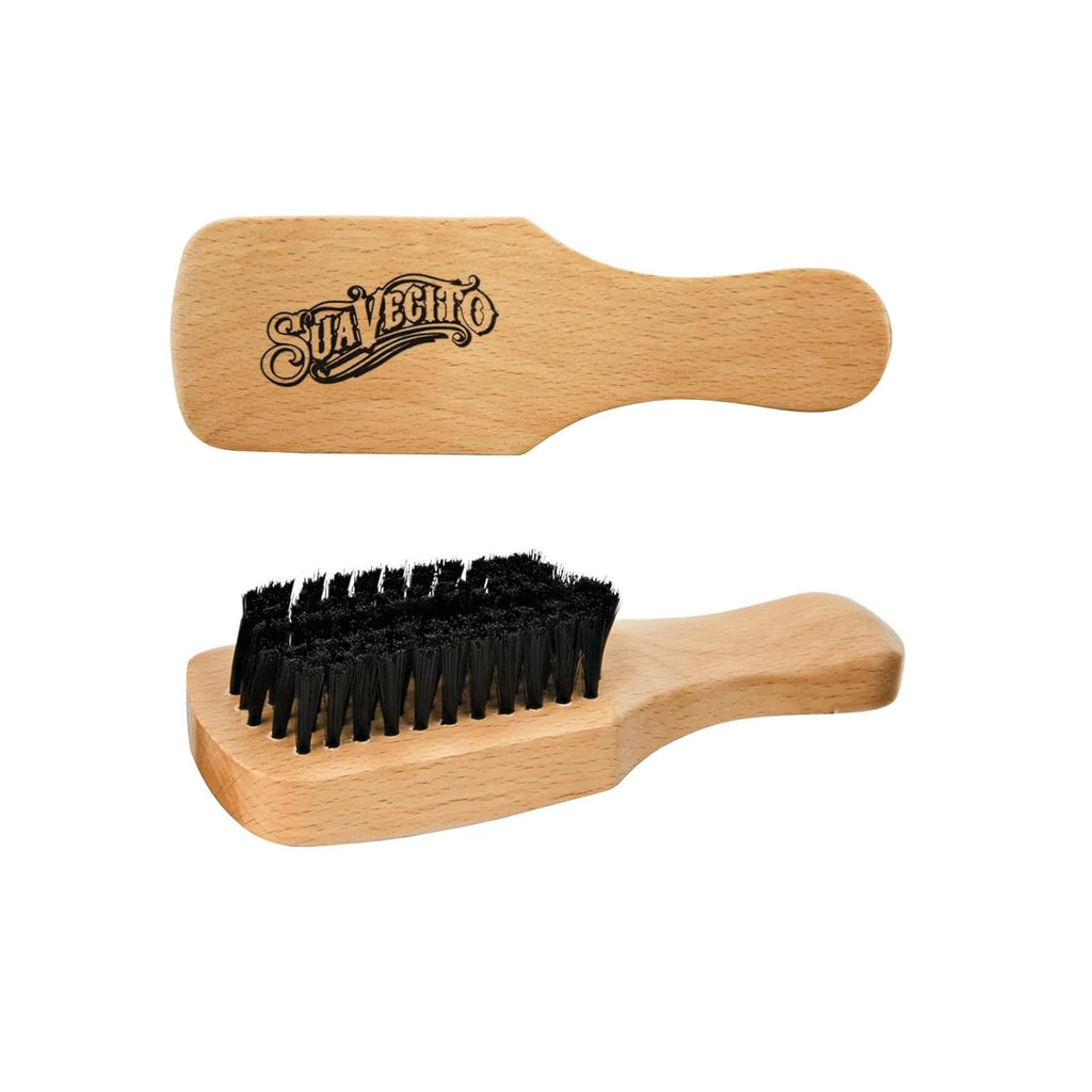 Suavecito Barber Brush - Premium Wood Handle for Hair Cutting & Cleaning | Ideal for Barbershop Use