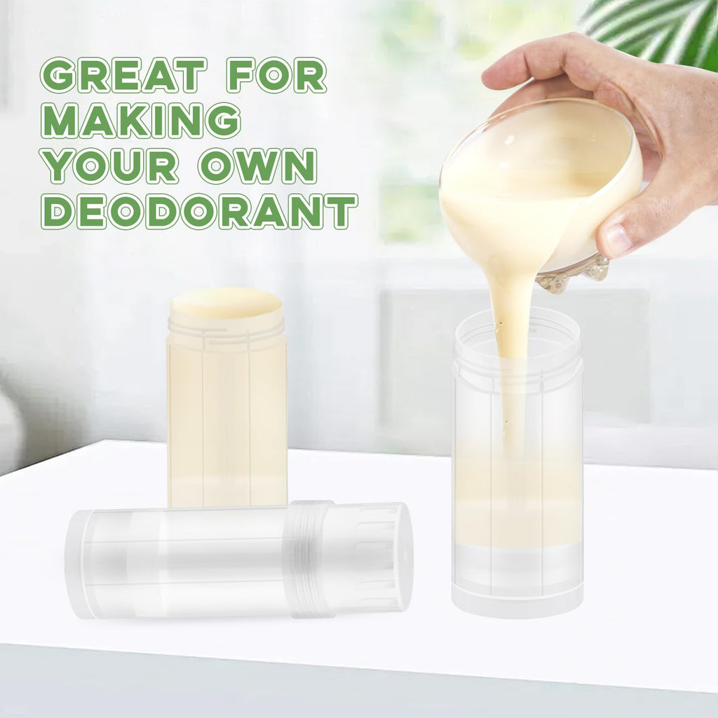 Wresty 10 Pcs 60ml/2oz Deodorant Containers Twist Up Empty Tubes Plastic Refillable Bottles DIY Homemade Container Stick (clear)