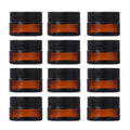12Pcs Small Amber Glass Jars with Black Lids Empty Cosmetic Containers with Inner Liners Refillable Travel Containers Bottles for Lotion Face Cream Makeup Lip Balm 5g