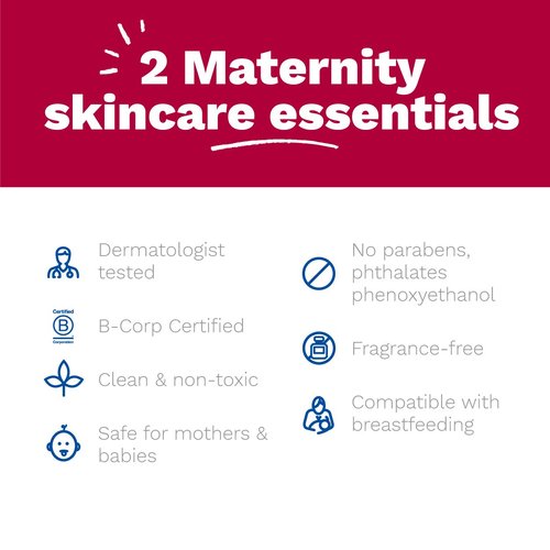 Mustela Maternity Skincare Set | Nursing Comfort Balm & Stretch Marks Cream - Fragrance-Free, Natural Ingredients - 2 Items