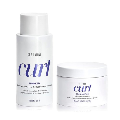 COLOR WOW Cleanse & Quench Wash Day Duo for Curly Hair - 100% Clean Shampoo & Lubricating Conditioner