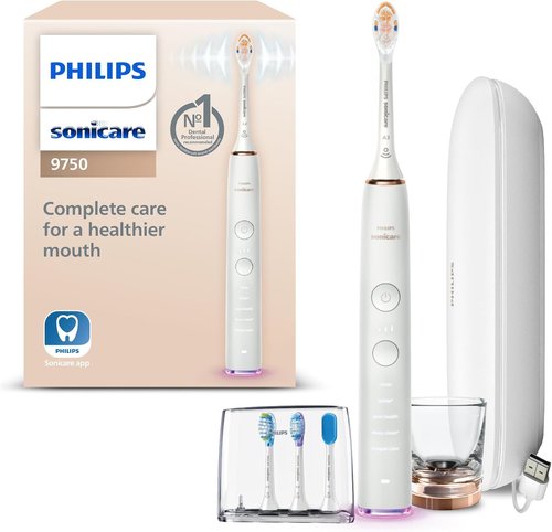Philips Sonicare DiamondClean Smart 9750 Electric Toothbrush - Sonic Technology, App Integration, 5 Modes, Rose Gold