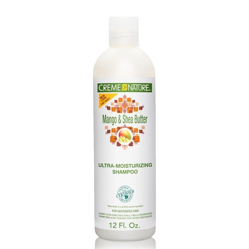 Creme of Nature Mango & Shea Butter Shampoo - Ultra-Moisturizing Cleanser for Curly Hair | 12 oz