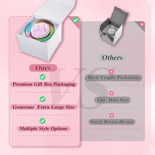 5 Pcs Extra Large Body Powder Puff and Container Set – 5.43" Oversize Crystal Powder Container | 3.54" Ultra-Soft Velour Puff, Washable & Reusable, Ideal for Face/Body Glitter & Wet/Dry Makeup