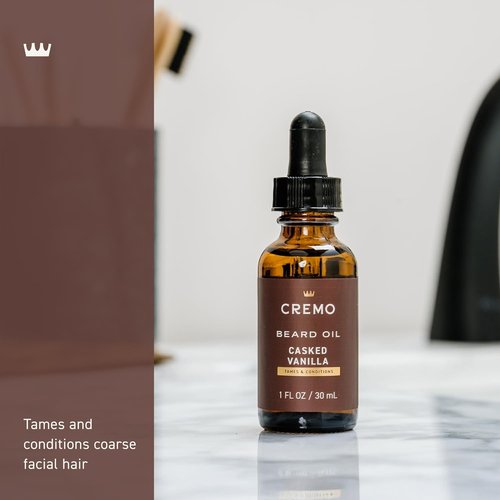 Cremo Beard Oil - Revitalizing Casked Vanilla | 1 Fl Oz for Softening and Moisturizing Beards