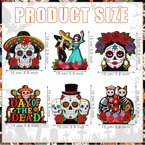 Day of the Dead Wooden Table Decorations - 6 Sugar Skull Centerpieces - Variation of THIS listing