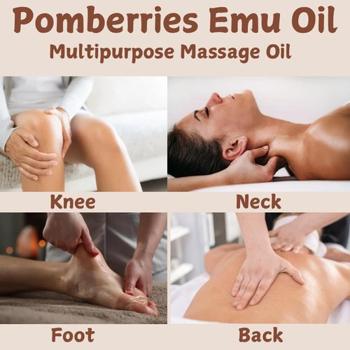 Pomberries Emu Oil, 100% Pure Australian Emu Oil – Refined & Unscented – Natural Moisturizer for Hair, Skin, Face & Body – Helps with Scars, Dry Skin & Massage – 4 fl oz Glass Bottle
