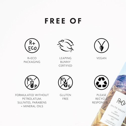 R+Co Death Valley Dry Shampoo for Women - Adds Volume & Body | Vegan, Gluten-Free, Paraben-Free