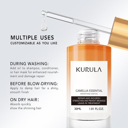 Camellia Hair Oil Serum - Nourishing Hydrating Oil for Dry, Damaged Hair | Adds Shine & Smooths Split Ends