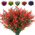 Artificial Lavender Flowers Plants - 8 Bundles UV Resistant Faux Garden Decor
