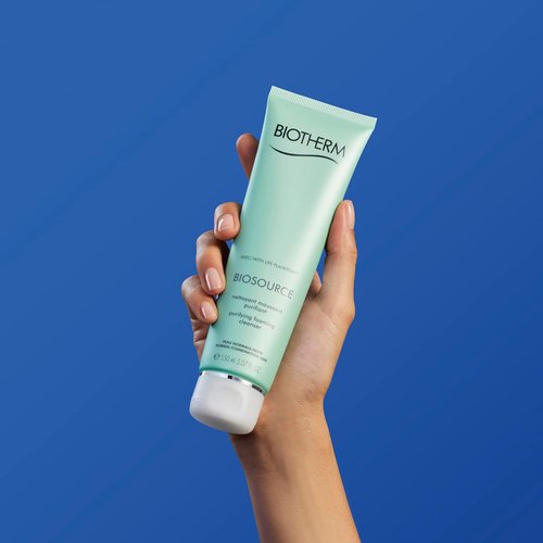 Biotherm Biosource Purifying Foaming Cleanser - Exfoliating Gel with Biotech Plankton & Zinc | 5.1 Fl. Oz.