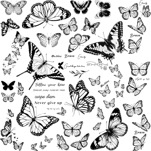 Black Butterfly Temporary Tattoo for Women Girls - Butterfly2 Variation