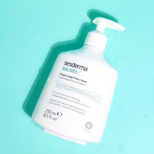 Sesderma Salises Foamy Face Wash - Gentle Soap-Free Cream for Oily & Acne-Prone Skin, 8.5 fl oz
