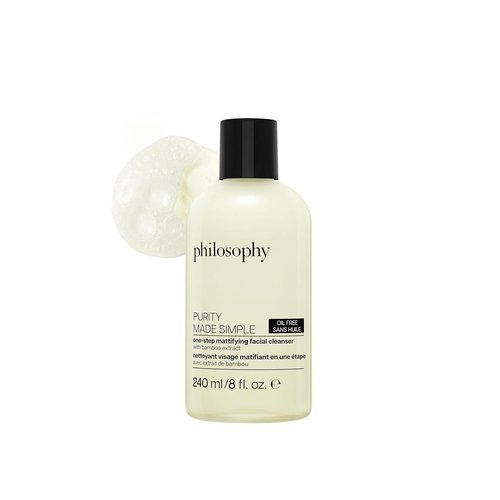 Philosophy Purity Made Simple One-Step Mattifying Facial Cleanser - Oil-Free Formula with Bamboo Extract - 8 Fl Oz
