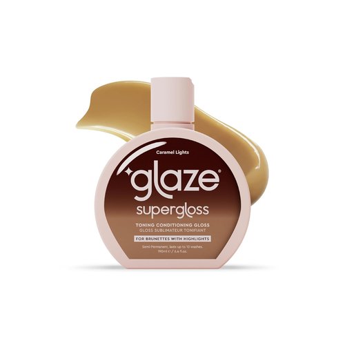 Glaze Super Gloss | Caramel Lights Conditioning Gloss for Medium to Dark Brown Hair – Enhances Color & Boosts Shine