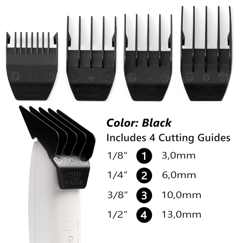 Wahl Peanut Clipper Blades - 2 Pack Professional Replacement Blades with 4 Guards | Smooth Cutting, Black