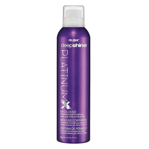 RUSK Deepshine PlatinumX Mousse - Lightweight, Alcohol-Free Formula for Platinum, Blonde & Gray Hair | 8.8 oz