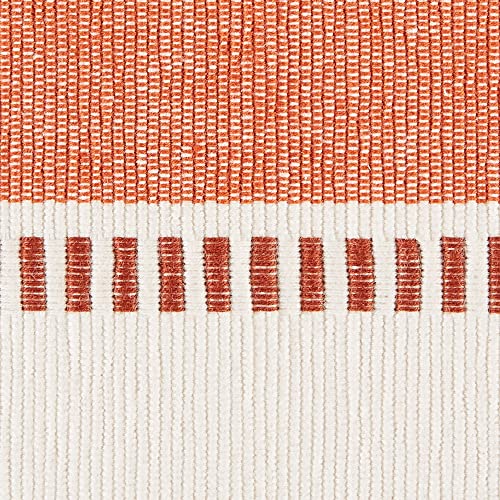 DII Dobby Stripe Table Runner - 13x72 Burnt Orange & Cream Variation