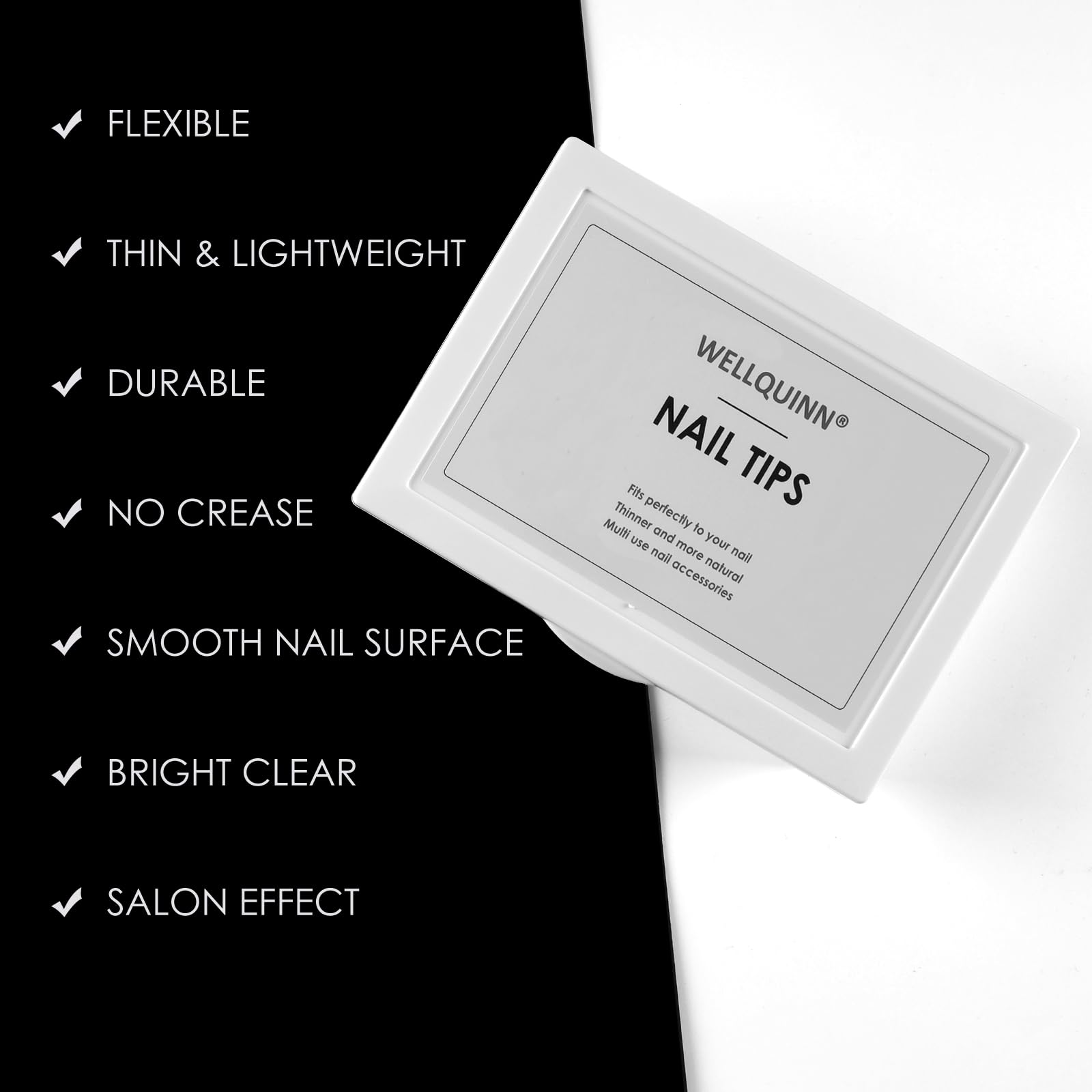 Wellquinn Duck Nail Tips 220Pcs XXL Duck Feet Nail Tips Long Duck Nails Clear Y2K Press on Nails 11 Sizes Half Cover False Nails for Manicure Salon Home DIY