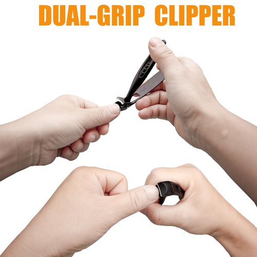 Precision Stainless Steel Heavy Duty Angled Head,Wide Jaw Clippers for Seniors and Man,Ingrown Toenail,Thick Nail.Extra-Long Handle, Extra-Large Slanted Nail Cutter. Men,Women,Elderly.7Pcs (7PCS Toe)