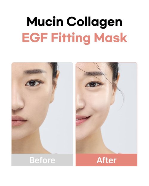 ClearDea Mucin Collagen Peptide Hydrogel Mask (Plant Mucin & 7-Collagen Complex) – Hydrating & Firming Facial Sheet, 5 Pack – Korean Skincare Glow Essentials
